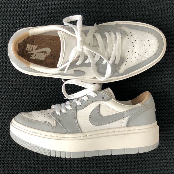 Nike Air Jordan 1 Elevate Low Womens White Wolf Grey Shoes DH7004-100 EUC Sz 8 - Picture 2 of 12